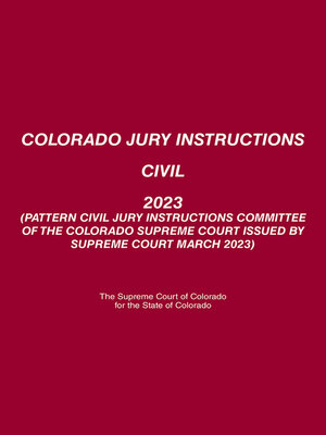 cover image of Colorado Jury Instructions Civil